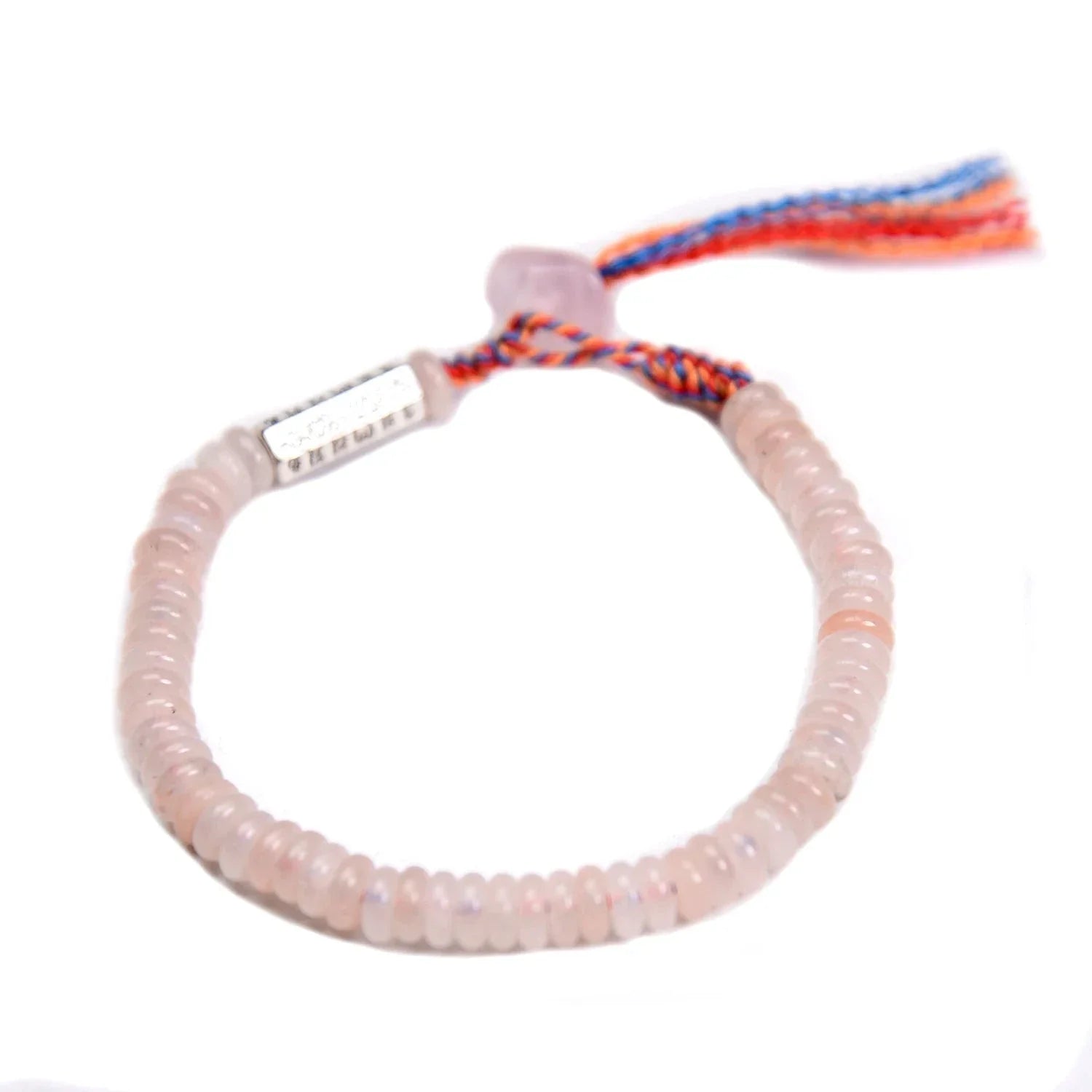 Tibetan Buddhist Bracelet in Rose Aventurine Beads