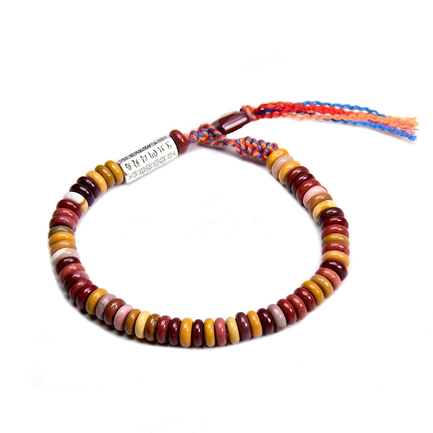 Tibetan Buddhist Bracelet in Mookaite Beads