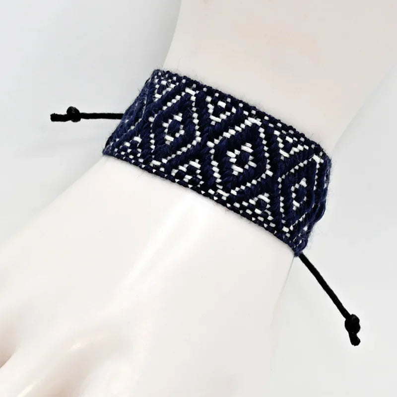 Handmade Geometric Shapes Brazilian Bracelet black