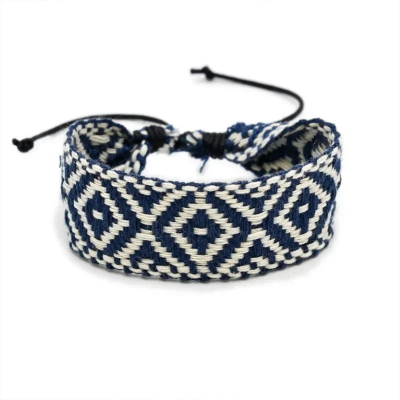 Handmade Geometric Shapes Brazilian Bracelet blue