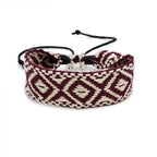 Handmade Geometric Shapes Brazilian Bracelet burgundy