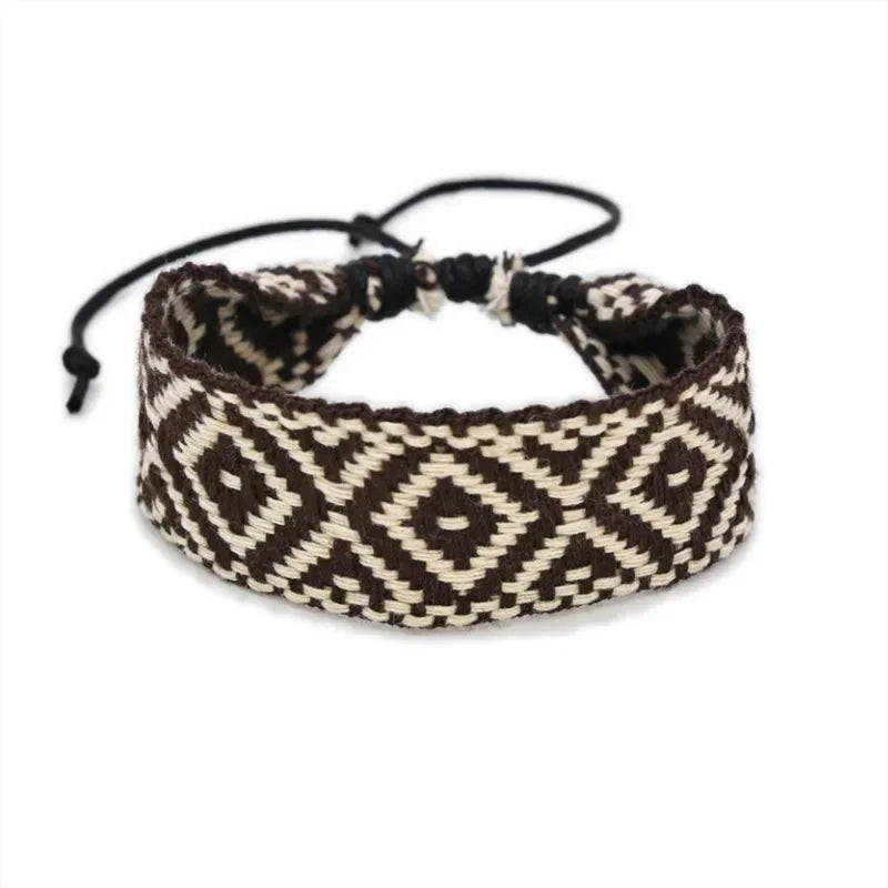 Handmade Geometric Shapes Brazilian Bracelet black