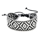 Handmade Geometric Shapes Brazilian Bracelet black and white