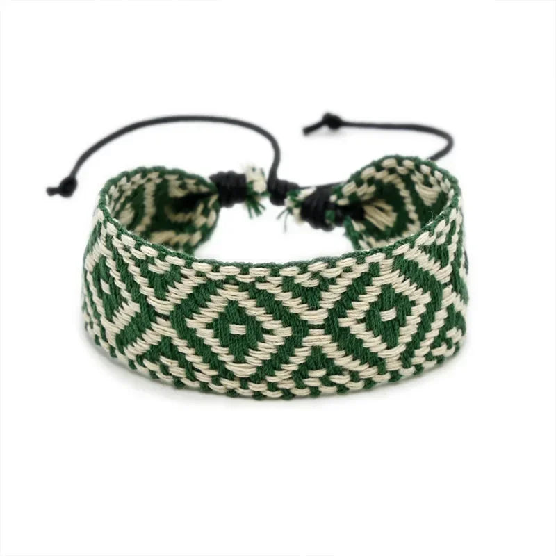 Handmade Geometric Shapes Brazilian Bracelet green