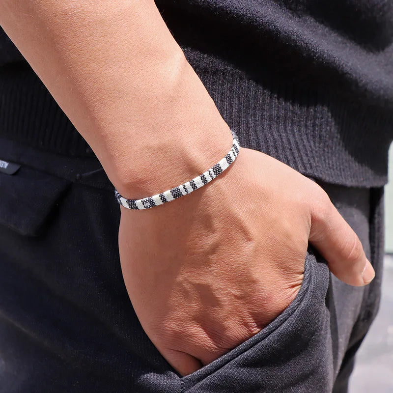 Handmade Woven Friendship Brazilian Bracelet black and white