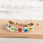 White Handwoven Embroidered Boho Brazilian Bracelet