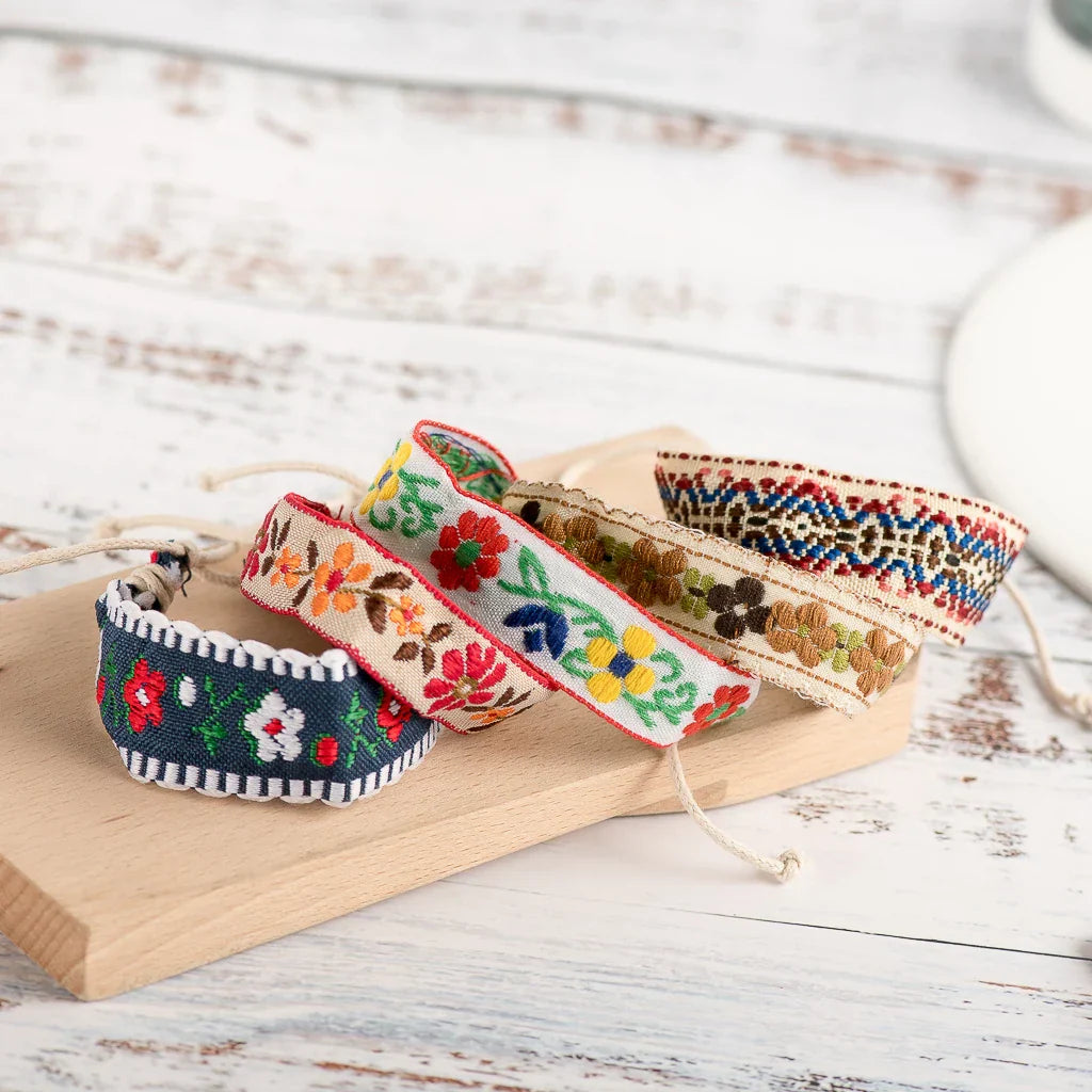 White Handwoven Embroidered Boho Brazilian Bracelet