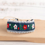 Blue and White Handwoven Embroidered Boho Brazilian Bracelet