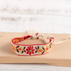 Red Handwoven Embroidered Boho Brazilian Bracelet