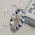 Natural Effect Cotton Thread Brazilian Bracelet blue
