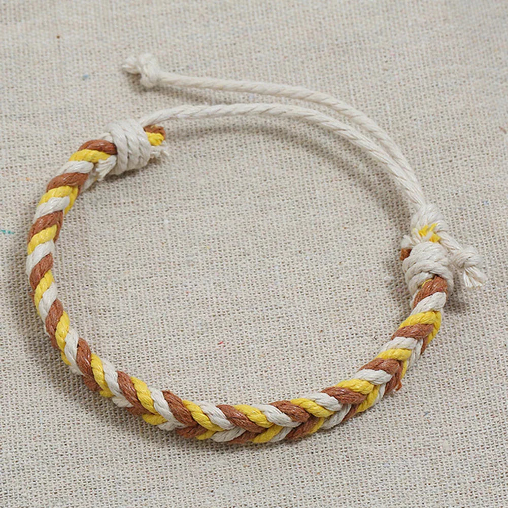 Natural Effect Cotton Thread Brazilian Bracelet yellow