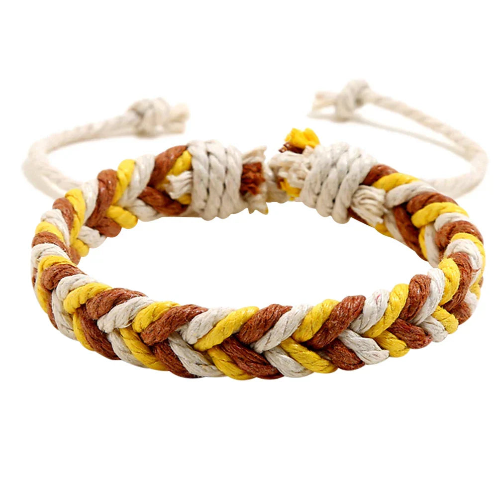 Natural Effect Cotton Thread Brazilian Bracelet yellow