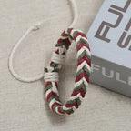Natural Effect Cotton Thread Brazilian Bracelet red
