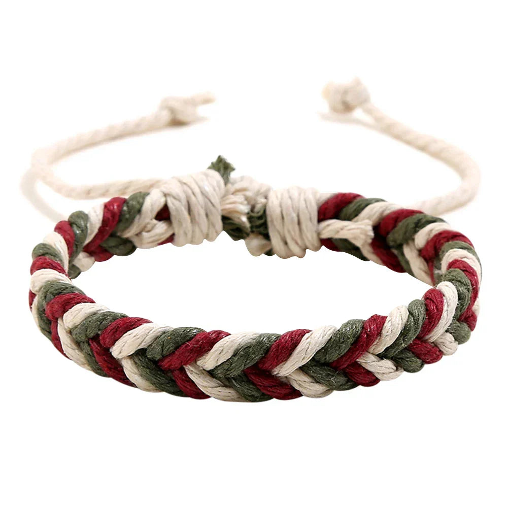 Natural Effect Cotton Thread Brazilian Bracelet red