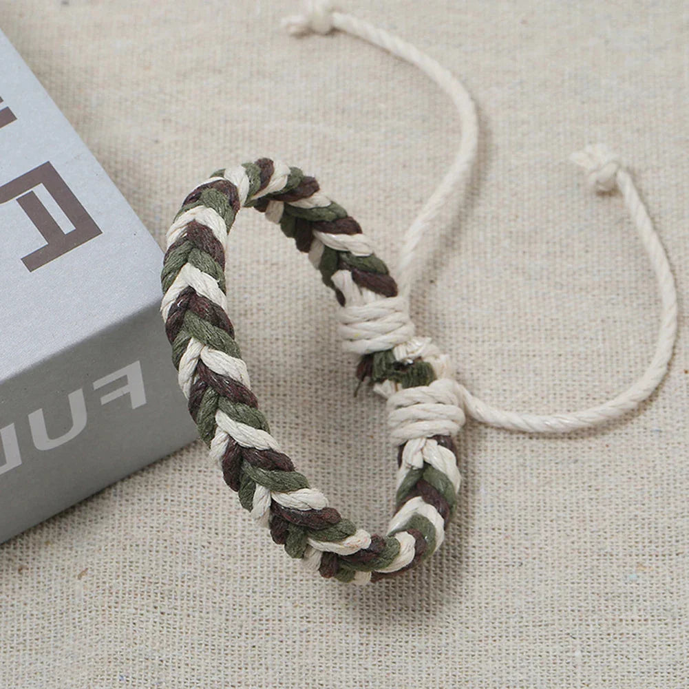 Natural Effect Cotton Thread Brazilian Bracelet green