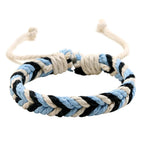 Natural Effect Cotton Thread Brazilian Bracelet blue