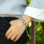 Natural Effect Cotton Thread Brazilian Bracelet blue