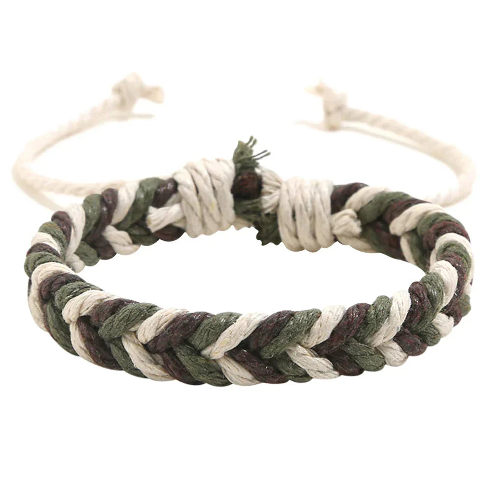 Natural Effect Cotton Thread Brazilian Bracelet green