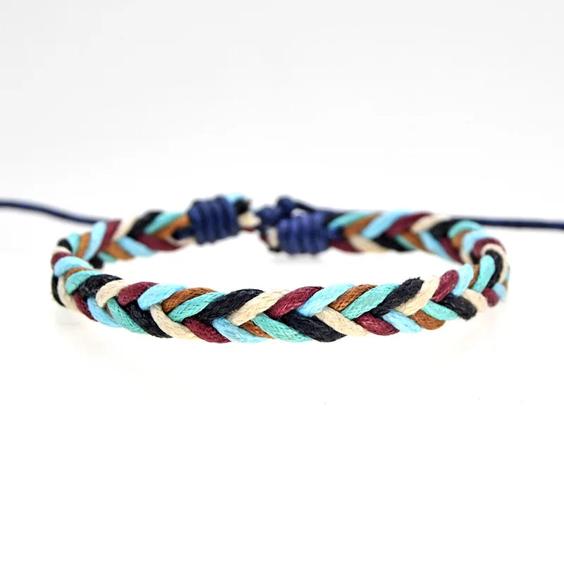 Minimalist Brazilian Bracelet in Multicolor Cotton Thread