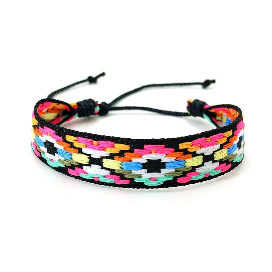 Mixed Brazilian Holiday-Style Bracelet pink and black