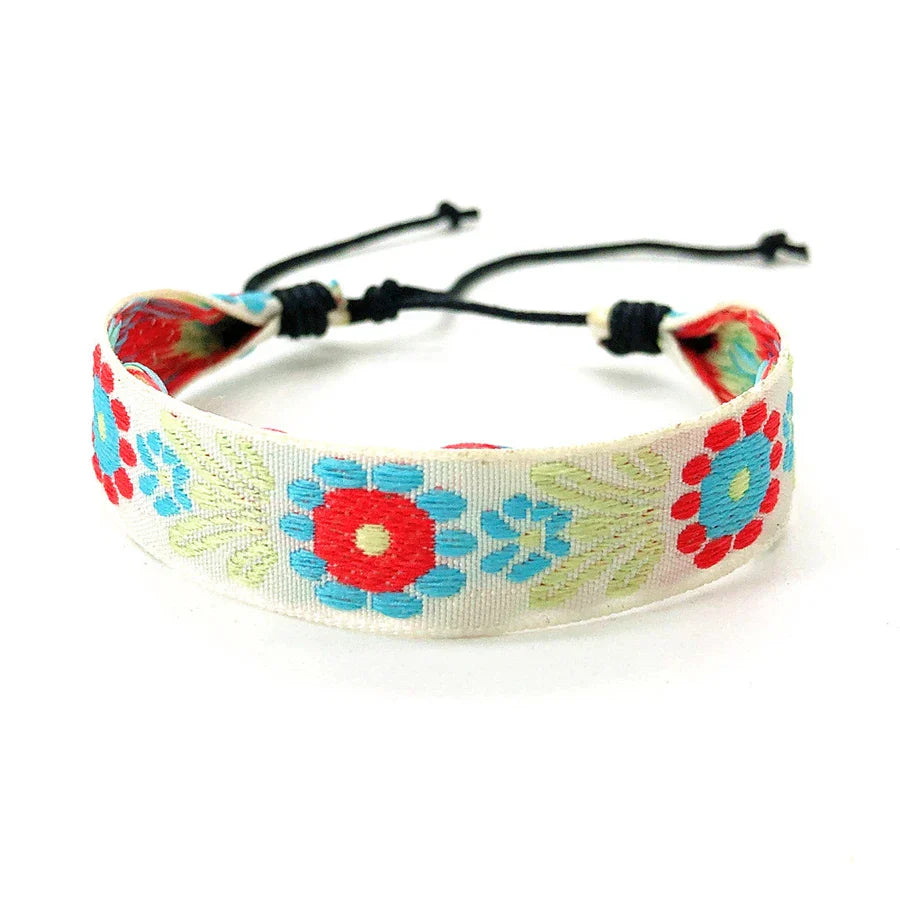 Mixed Brazilian Holiday-Style Bracelet red and blue