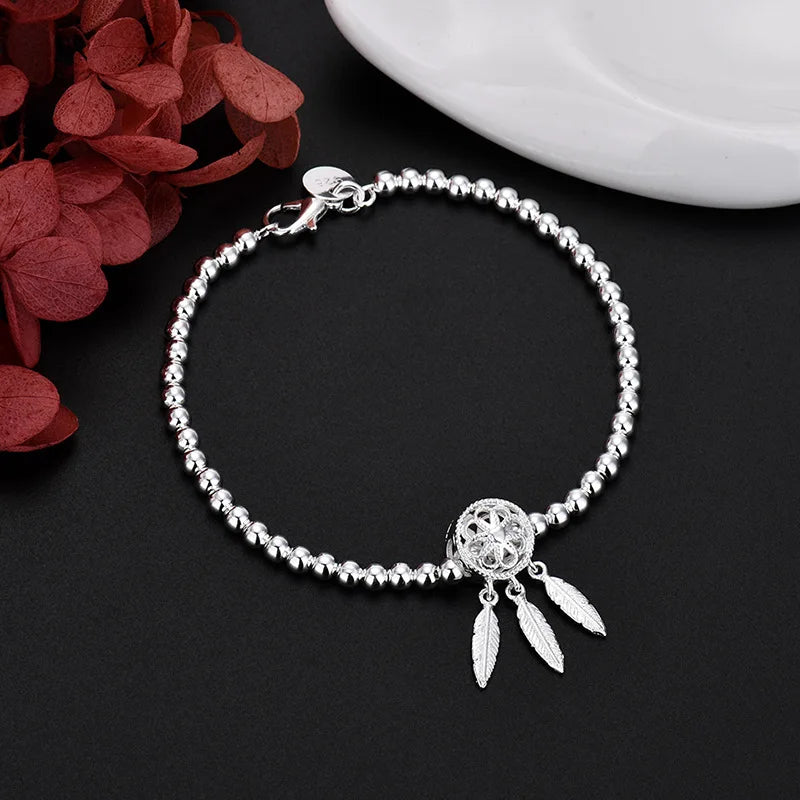 Women's Silver Dreamcatcher Bracelet 