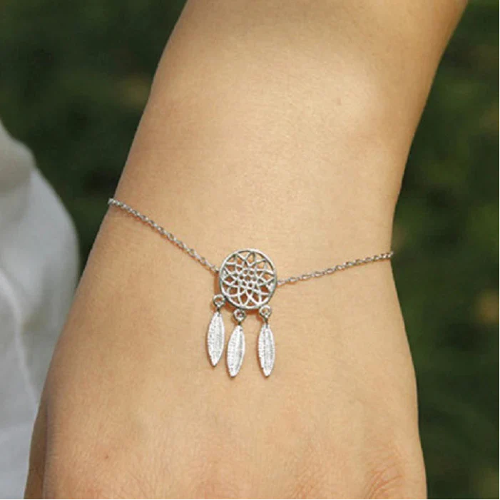 Dreamcatcher Bracelet for Women Silver