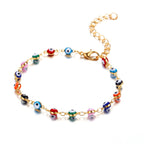 Blue Greek Turkish Evil Eye Anklet Mataki Matiasma gold