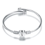 Heart bracelet with initial silver x