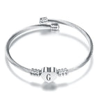 Heart bracelet with initial silver g
