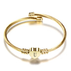 Heart bracelet with initial gold u