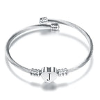 Heart bracelet with initial silver j