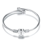 Heart bracelet with initial silver i