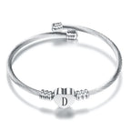 Heart bracelet with initial silver d