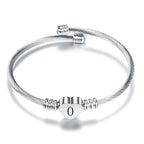 Heart bracelet with initial silver o