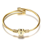 Heart bracelet with initial gold r