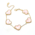 Heart Bracelet Gold-Plated Women pink