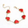 Heart Bracelet Gold-Plated Women red