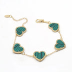 Heart Bracelet Gold-Plated Women green