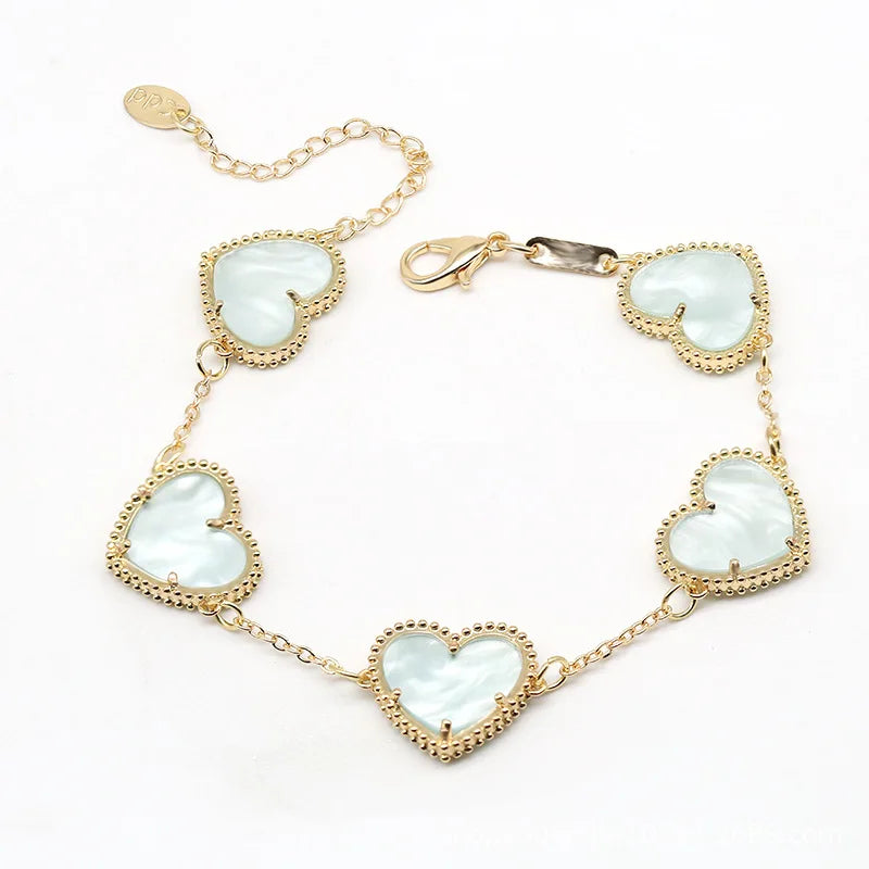 Heart Bracelet Gold-Plated Women light green