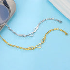 Heart and angel wings bracelet