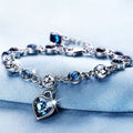 Women's Heart Bracelet Silver Chain Zircon