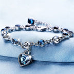 Women's Heart Bracelet Silver Chain Zircon