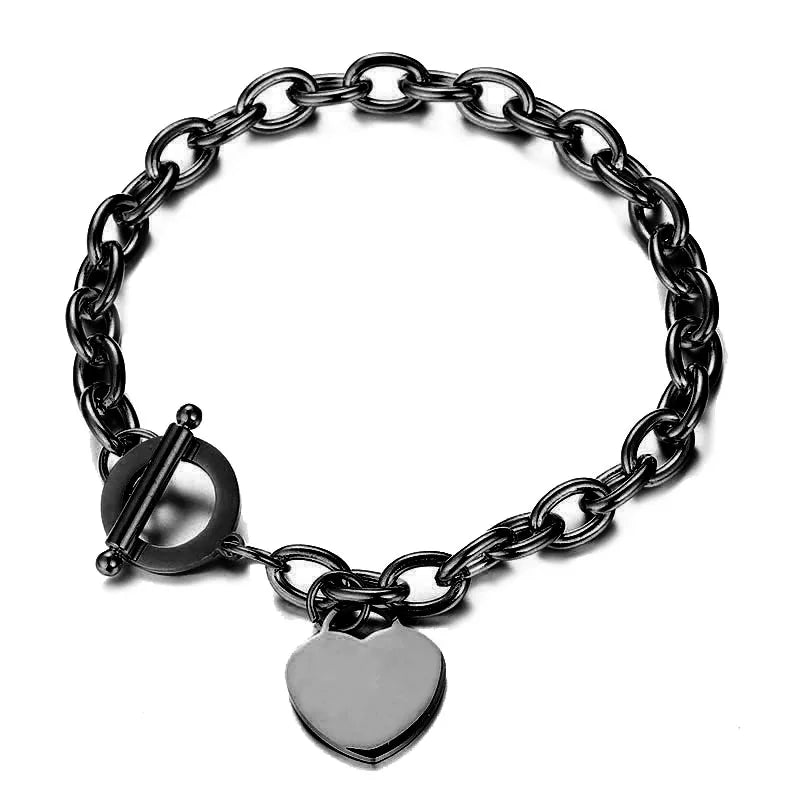 Women’s Heart Chain Bracelet black