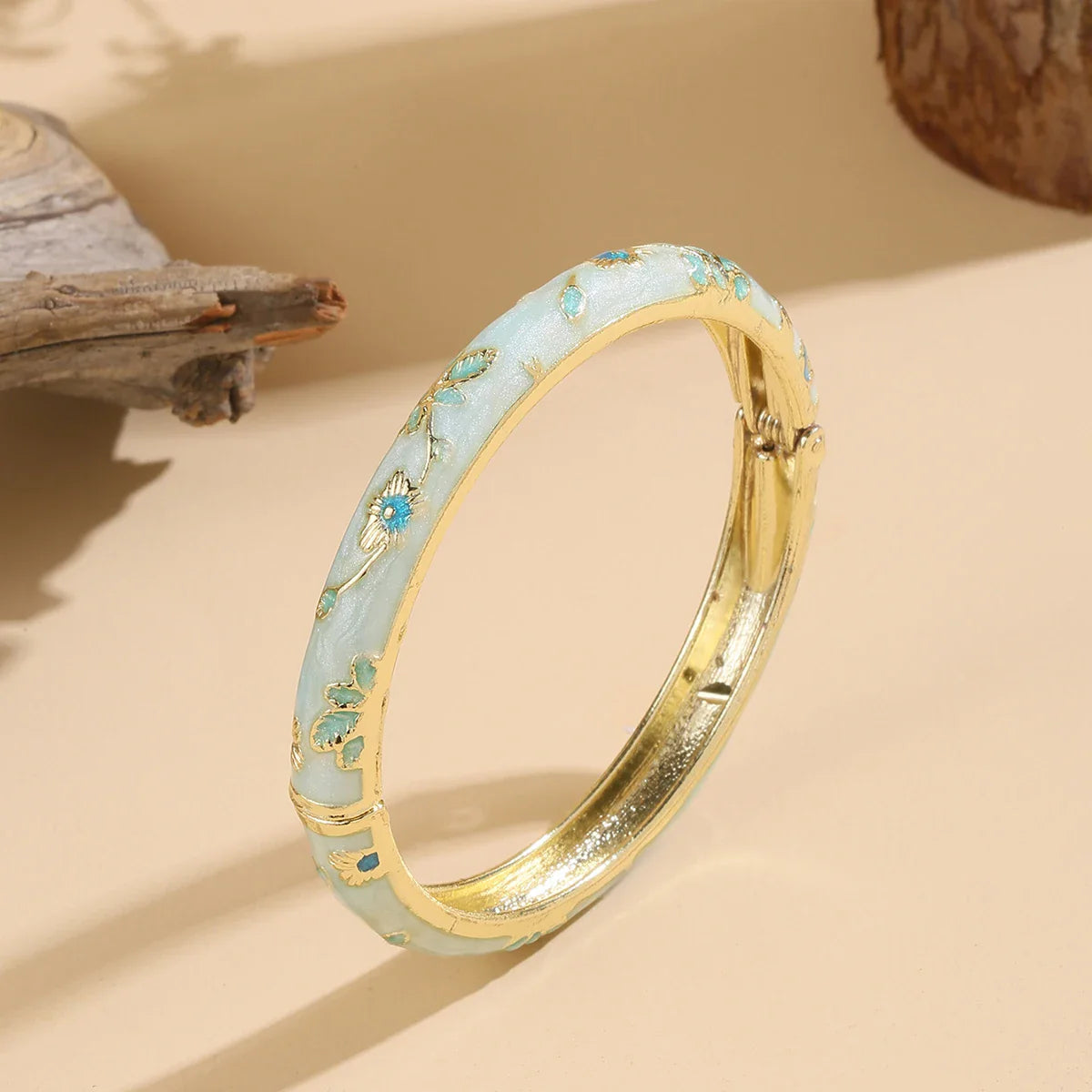 Colored Bracelet with Blue Flowers