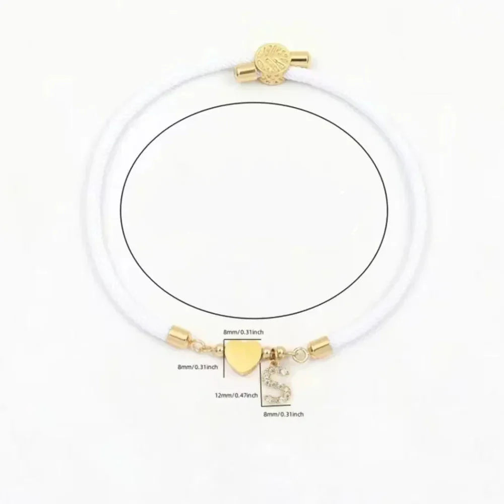 Colorful bracelet with rhinestone initial - letter