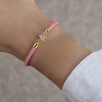 Colorful bracelet with rhinestone initial - letter