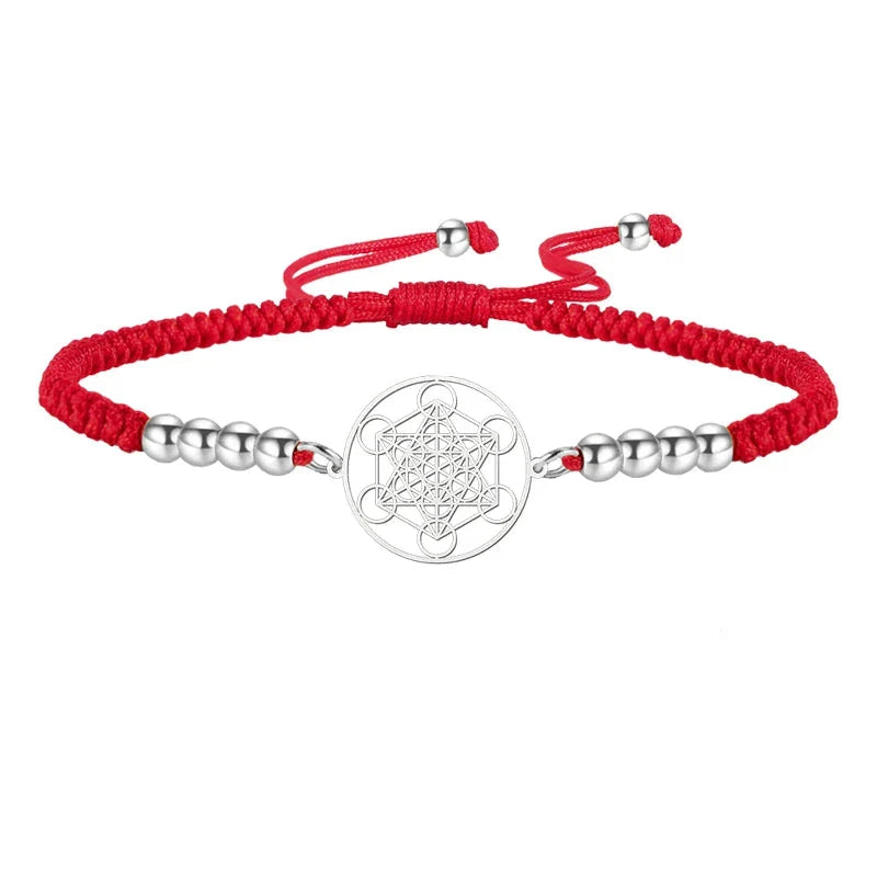 Red Metatron’s Cube Colored Bracelet