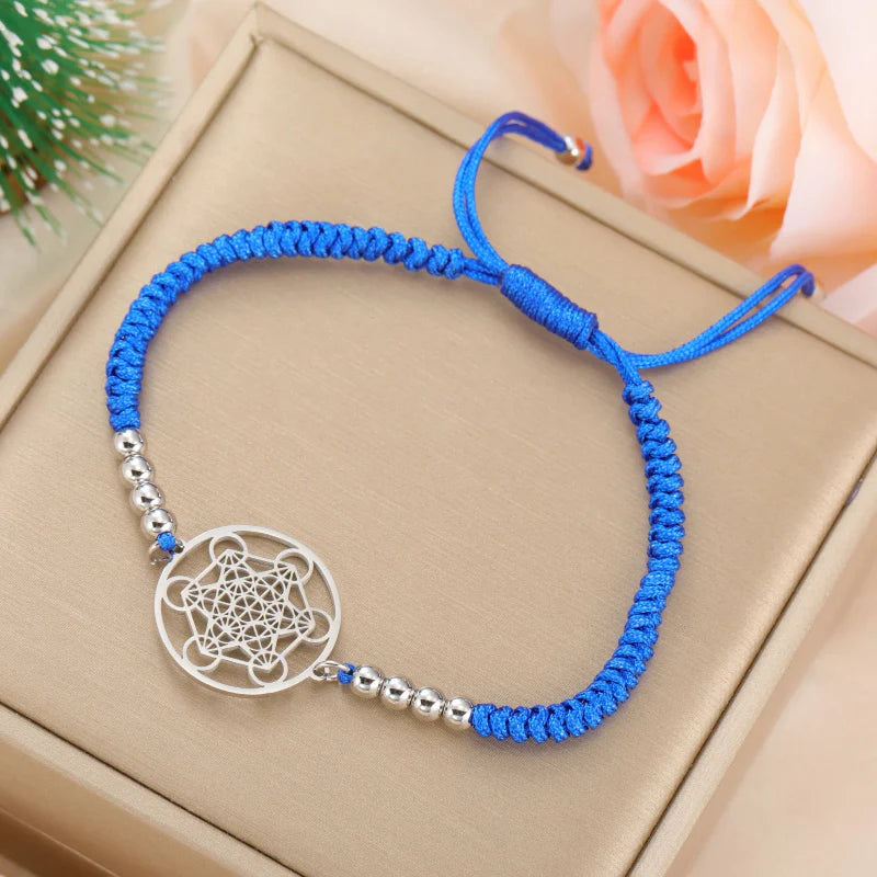 Blue Metatron’s Cube Colored Bracelet