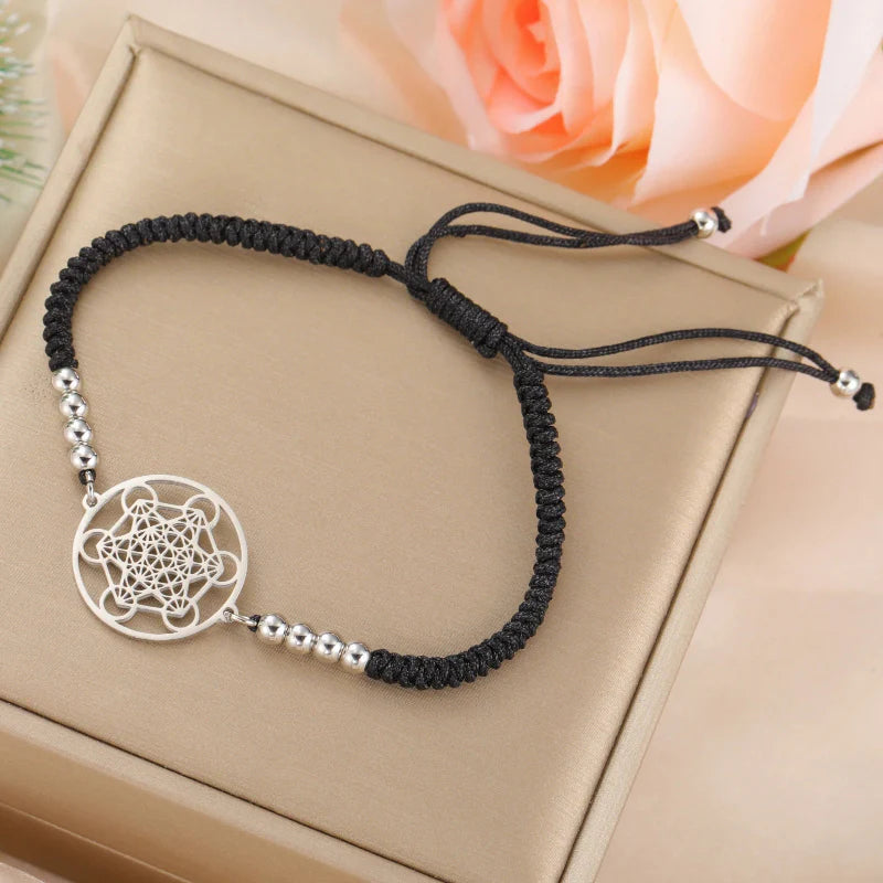 Black Metatron’s Cube Colored Bracelet